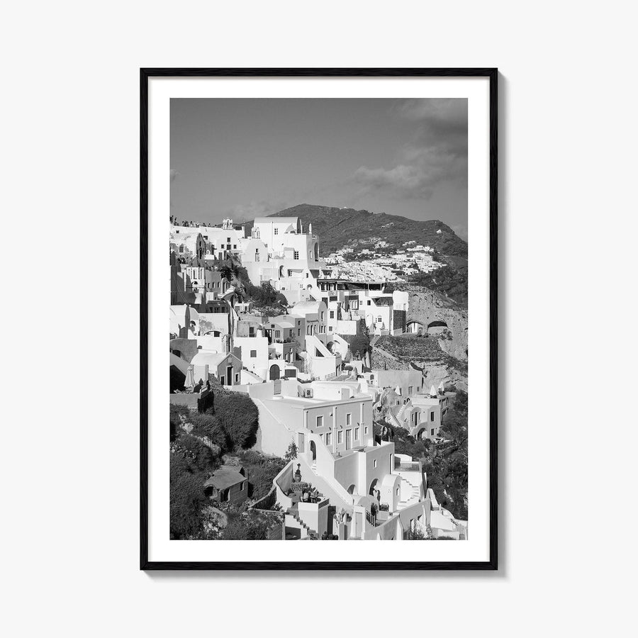 Santorini Fine Art Photo Print, Greece Wall Decor Poster, Greek Islands, Hillside Churches