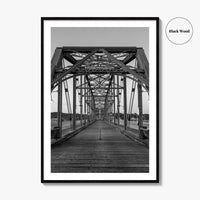 Chattanooga Black and White Fine Art Photo Print, Walnut Street Bridge, Tennessee USA Poster