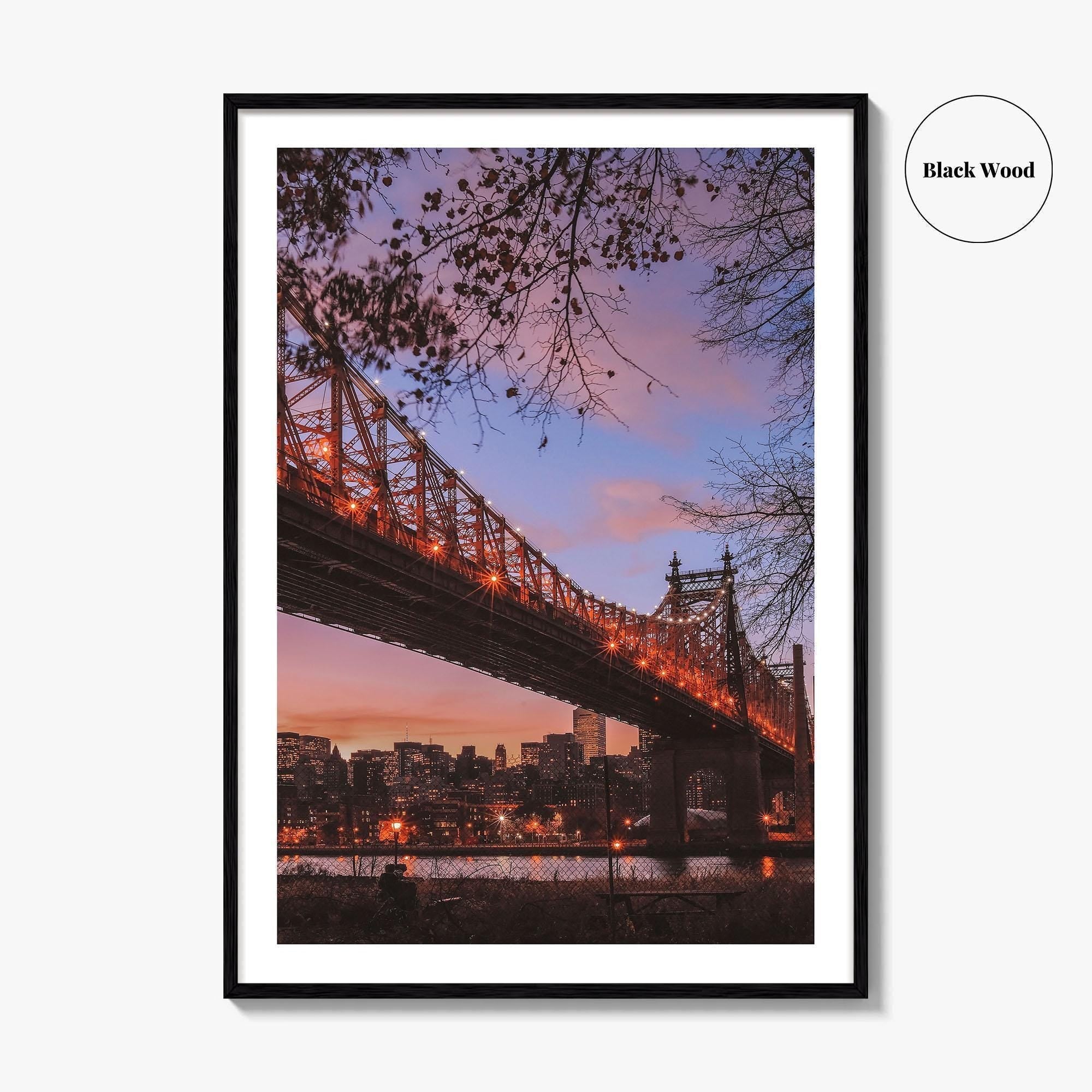 Queens New York Skyline Fine Art Photo Print, Queensboro Bridge, NYC Wall Decor Poster