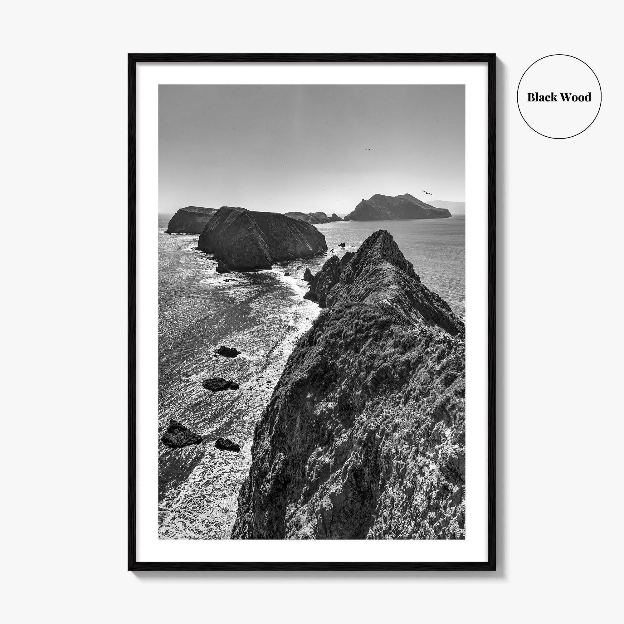 Anacapa Island Black and White Fine Art Photo Print, Channel Islands Poster, California Poster