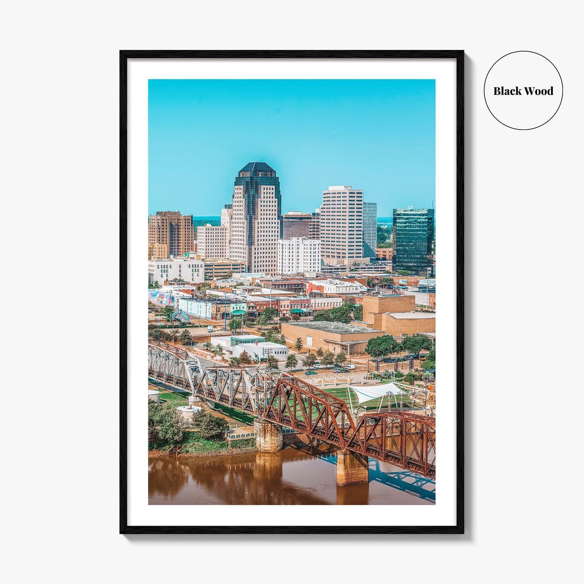 Shreveport Skyline Fine Art Photo Print, River, Louisiana, USA Wall Decor Poster