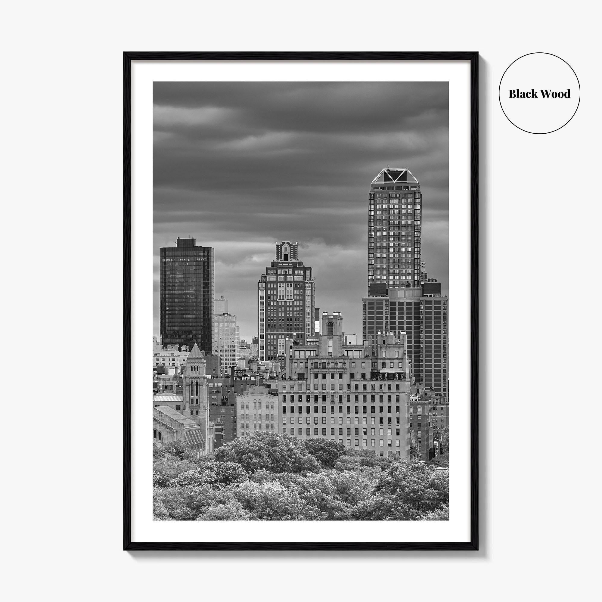 Upper East Side Skyline Black and White Fine Art Photo Print, Central Park NYC
