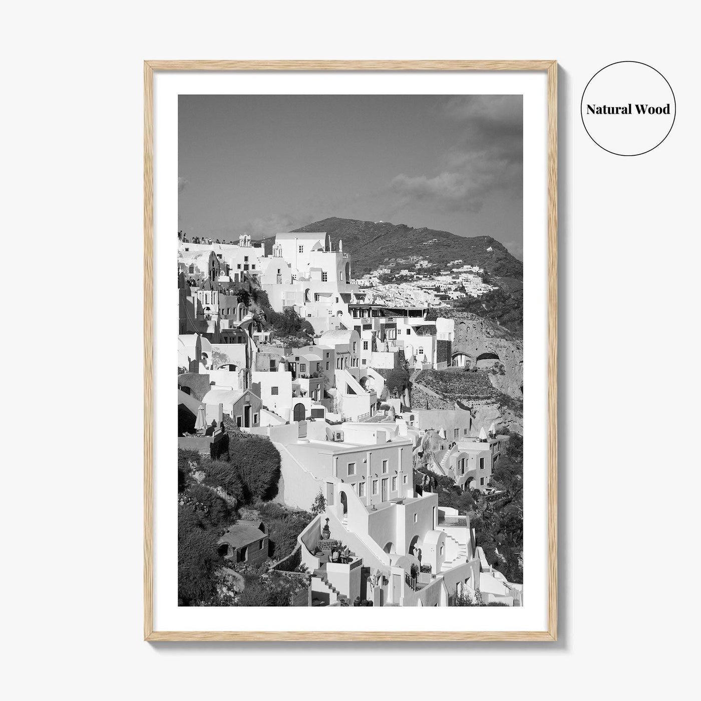 Santorini Fine Art Photo Print, Greece Wall Decor Poster, Greek Islands, Hillside Churches