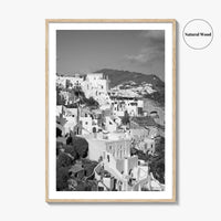 Santorini Fine Art Photo Print, Greece Wall Decor Poster, Greek Islands, Hillside Churches
