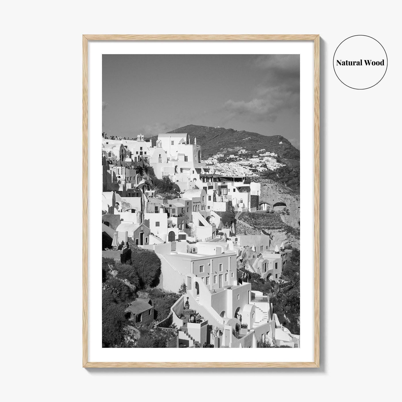Santorini Fine Art Photo Print, Greece Wall Decor Poster, Greek Islands, Hillside Churches