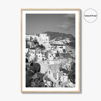 Santorini Fine Art Photo Print, Greece Wall Decor Poster, Greek Islands, Hillside Churches