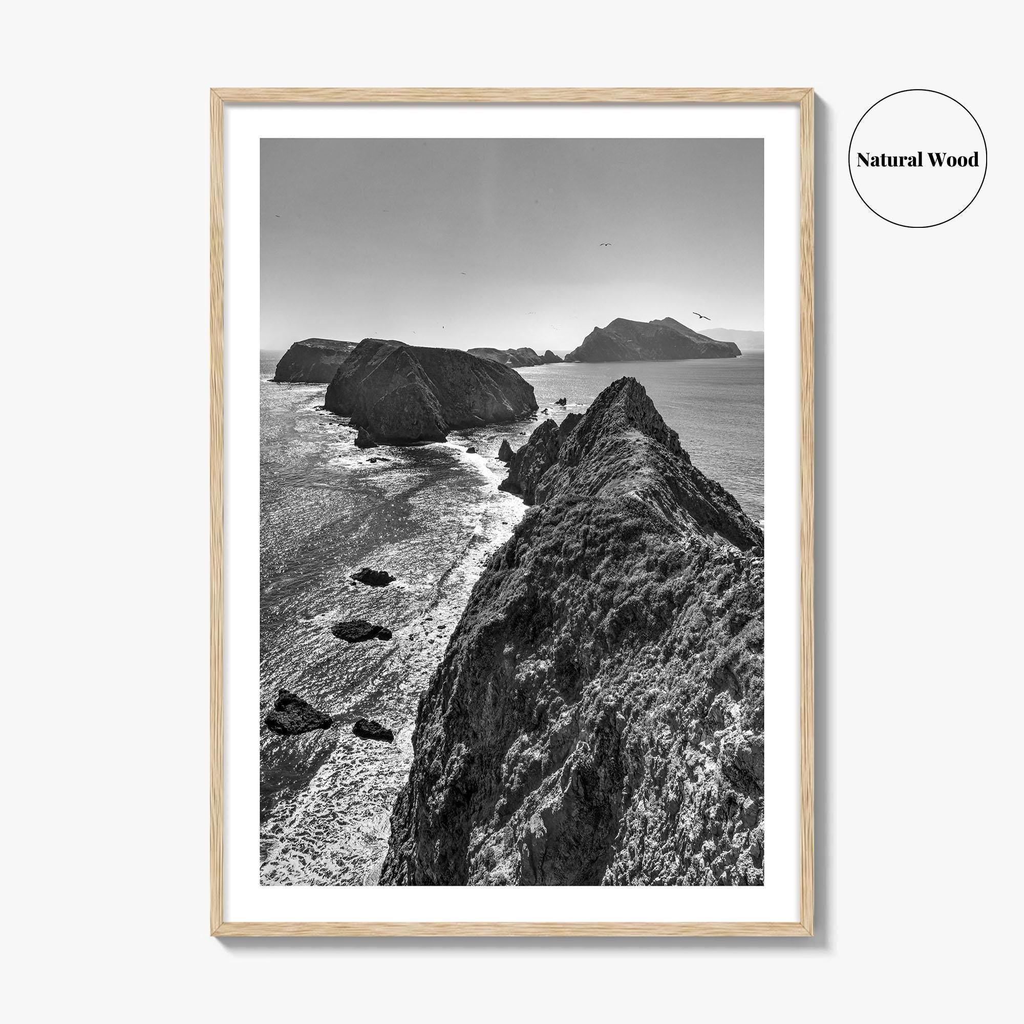 Anacapa Island Black and White Fine Art Photo Print, Channel Islands Poster, California Poster