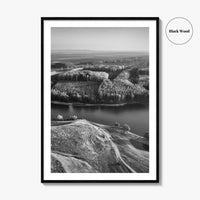 Danube River Romania Black and White Fine Art Photo Print, Dobrogea, Aerial View, Poster