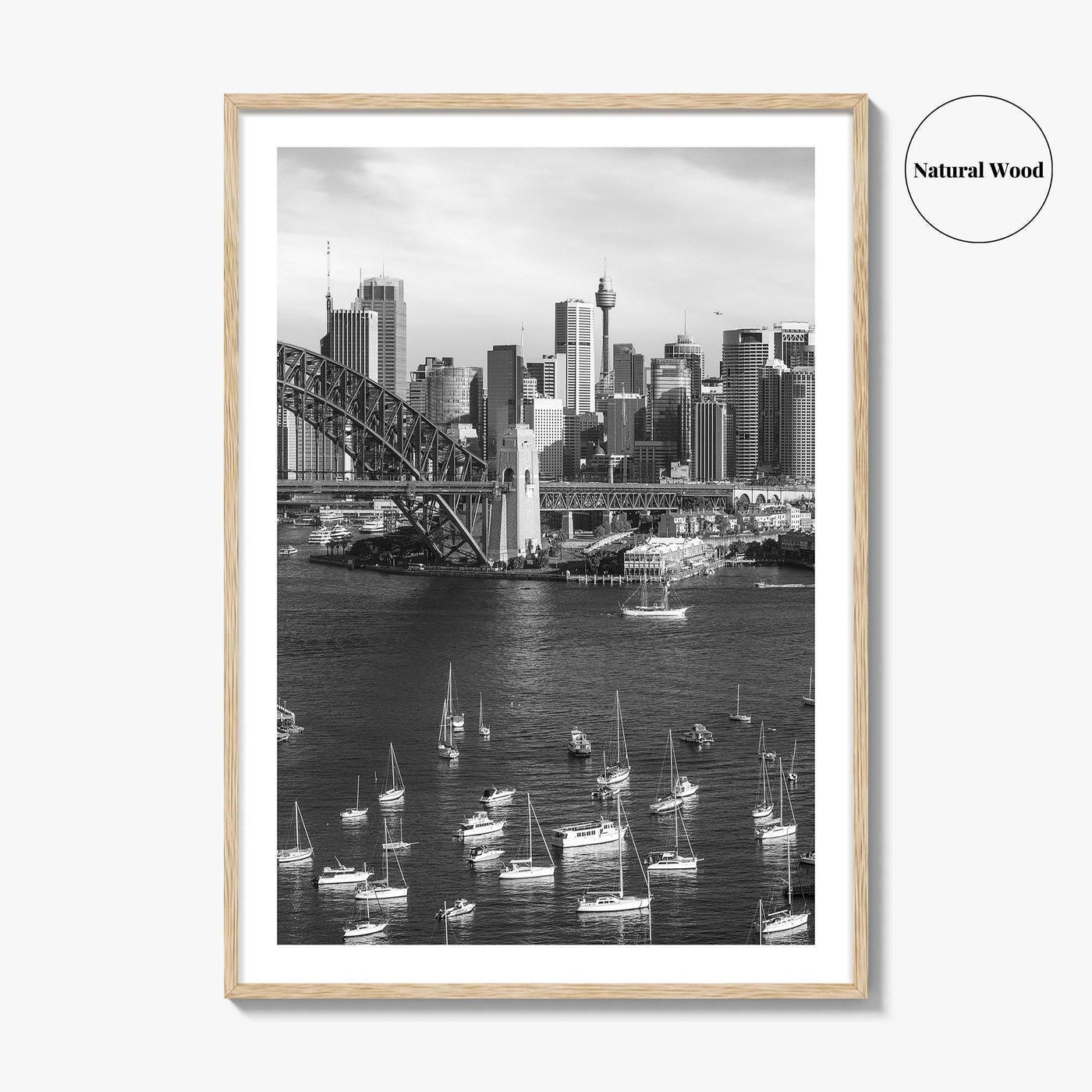 Sydney Skyline Black and White Fine Art Photo Print, Poster, New South Wales Australia