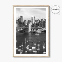 Sydney Skyline Black and White Fine Art Photo Print, Poster, New South Wales Australia