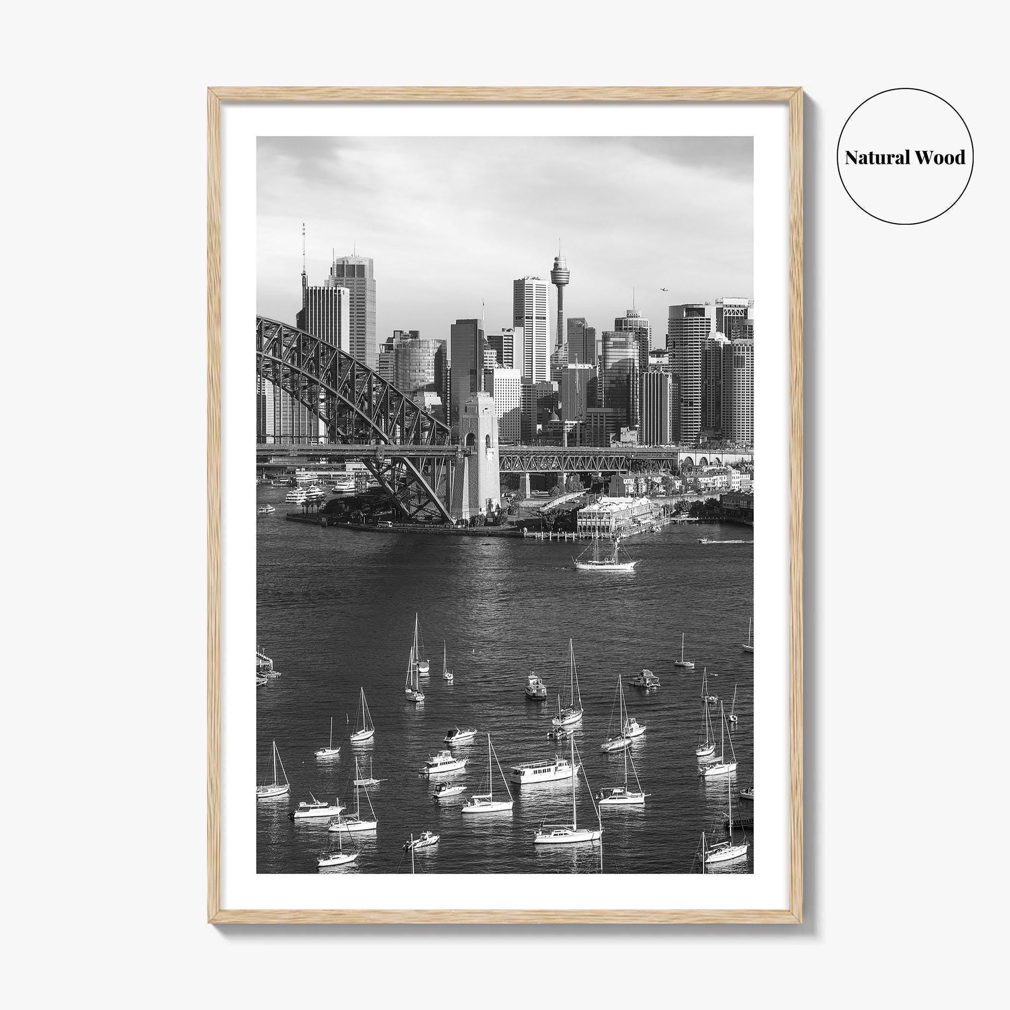 Sydney Skyline Black and White Fine Art Photo Print, Poster, New South Wales Australia
