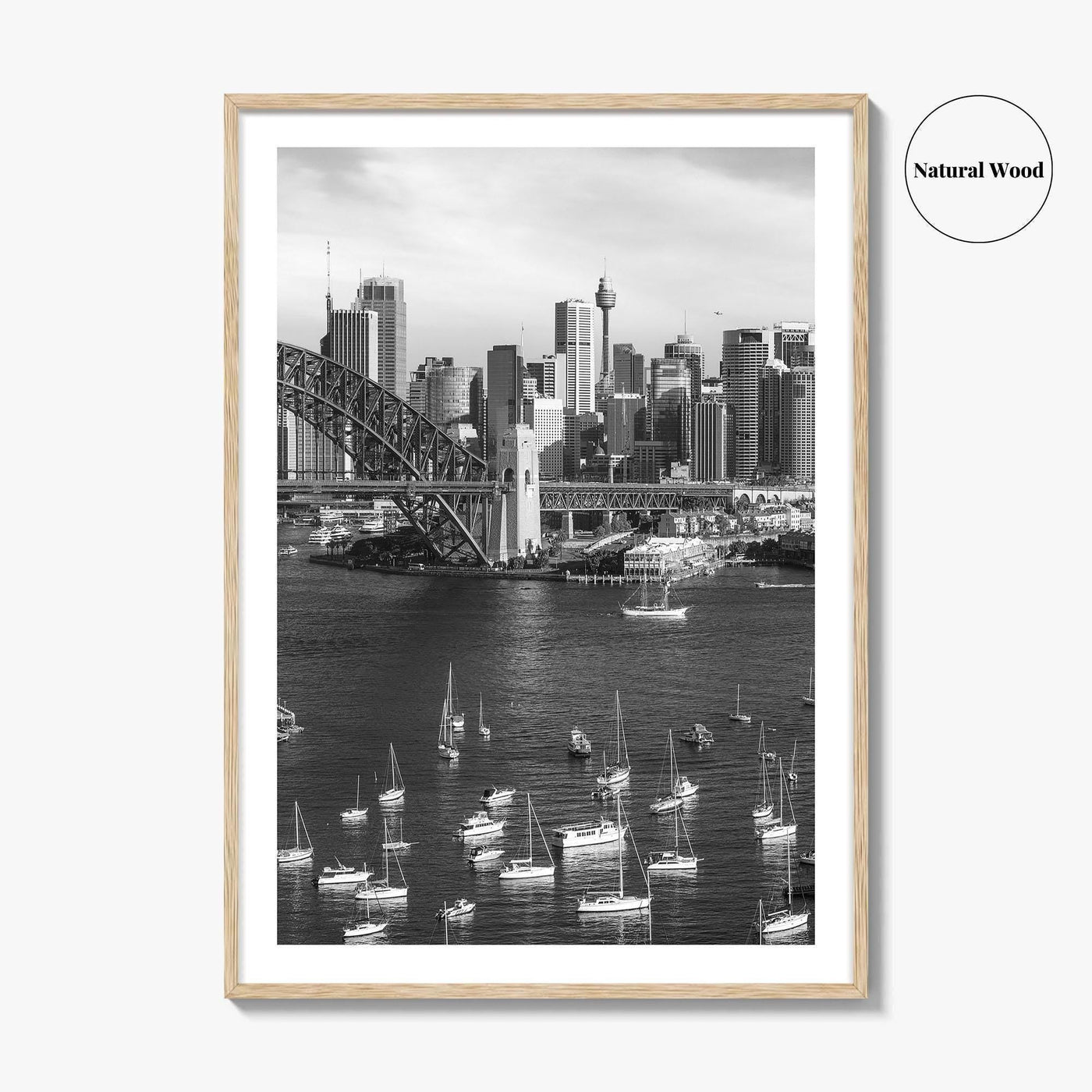 Sydney Skyline Black and White Fine Art Photo Print, Poster, New South Wales Australia