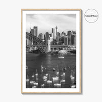 Sydney Skyline Black and White Fine Art Photo Print, Poster, New South Wales Australia