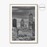 Upper East Side Skyline Black and White Fine Art Photo Print, Central Park NYC
