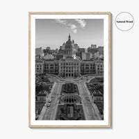 Austin Black and White Fine Art Photo Print, Texas State Capitol, TX, Poster