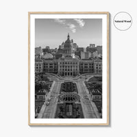 Austin Black and White Fine Art Photo Print, Texas State Capitol, TX, Poster