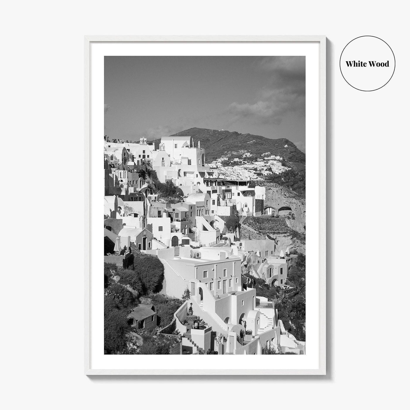 Santorini Fine Art Photo Print, Greece Wall Decor Poster, Greek Islands, Hillside Churches