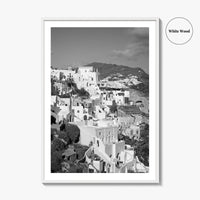 Santorini Fine Art Photo Print, Greece Wall Decor Poster, Greek Islands, Hillside Churches