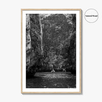 Phi Phi Islands Black and White Fine Art Photo Print, Krabi Longtail Boat Poster