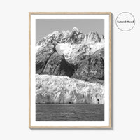 Torres del Paine Black and White Fine Art Photo Print, Grey Glacier, Patagonia Chile