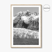 Torres del Paine Black and White Fine Art Photo Print, Grey Glacier, Patagonia Chile