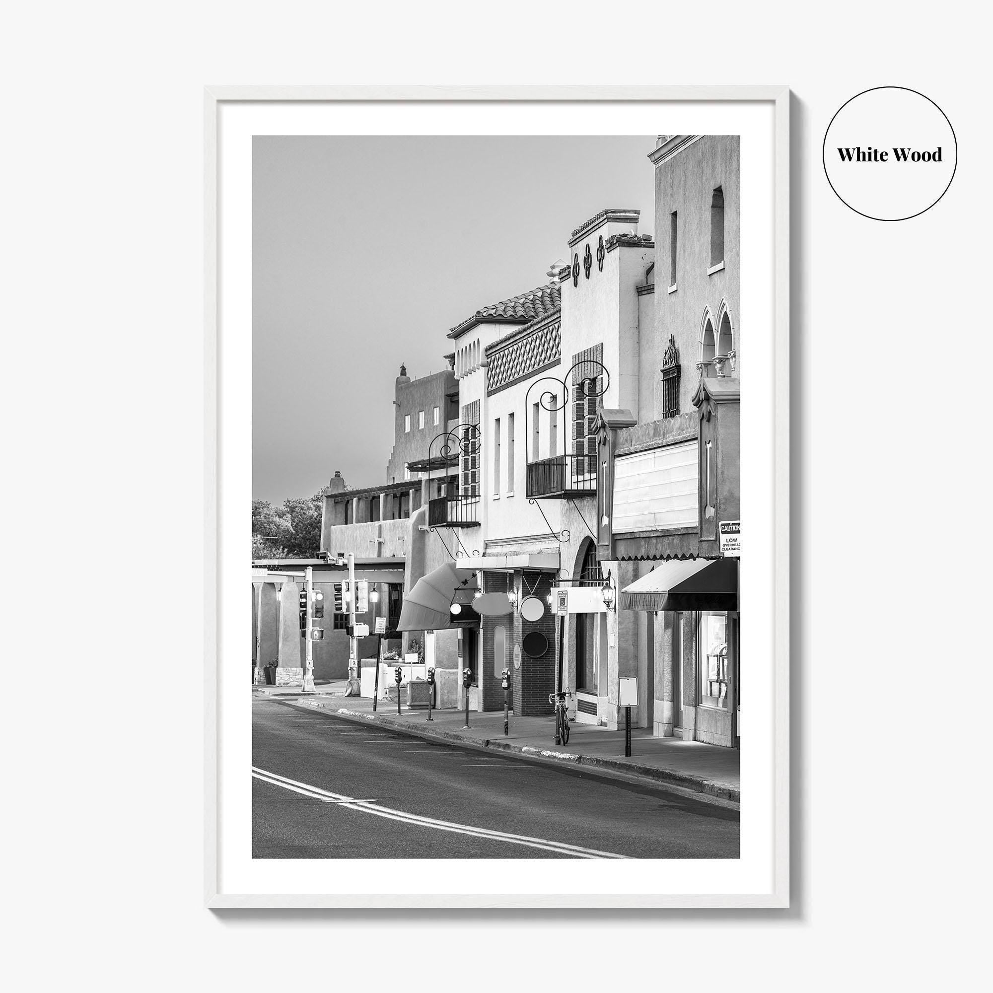 Santa Fe Black and White Fine Art Photo Print, New Mexico Wall Poster, USA