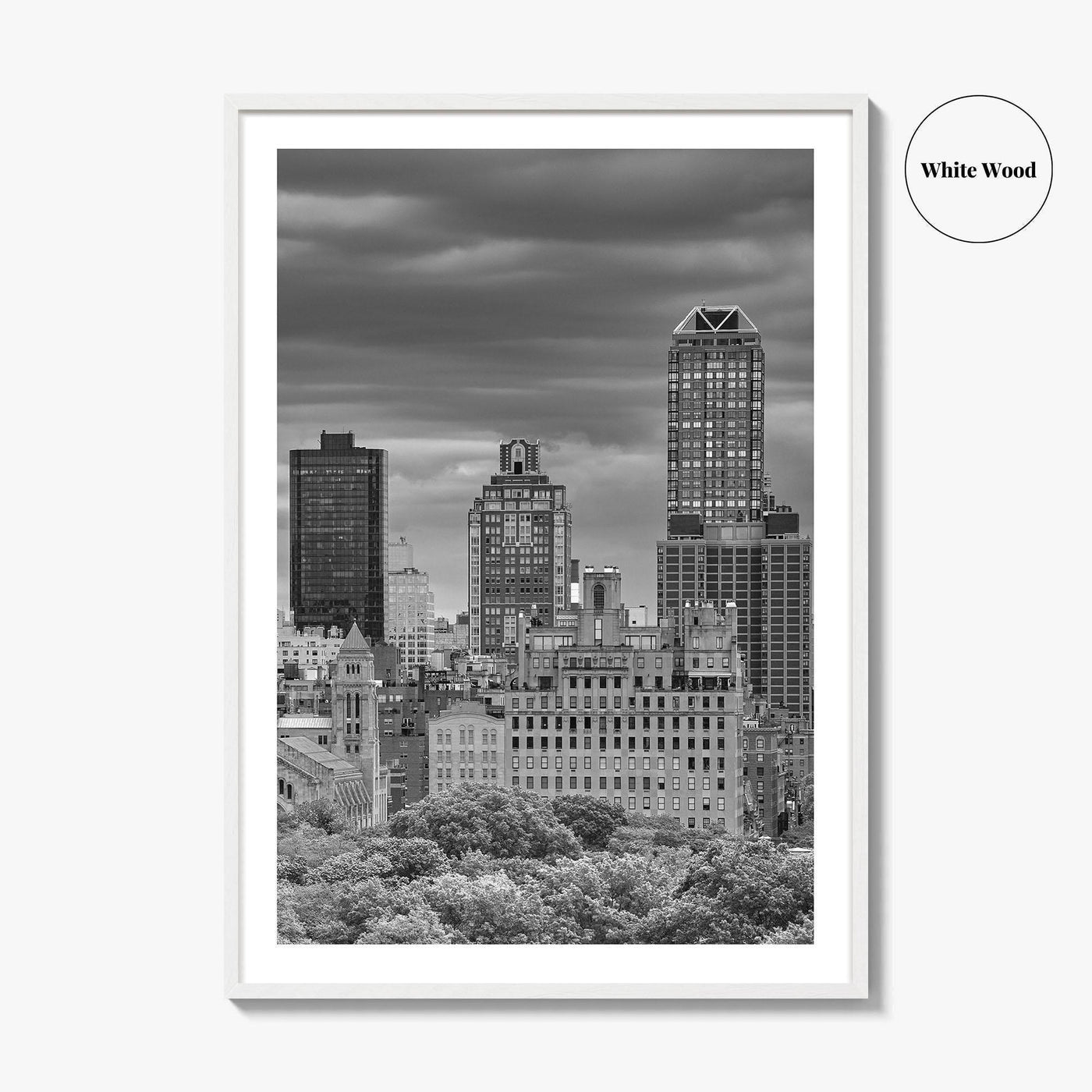 Upper East Side Skyline Black and White Fine Art Photo Print, Central Park NYC