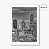Upper East Side Skyline Black and White Fine Art Photo Print, Central Park NYC