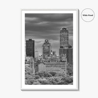 Upper East Side Skyline Black and White Fine Art Photo Print, Central Park NYC