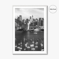 Sydney Skyline Black and White Fine Art Photo Print, Poster, New South Wales Australia