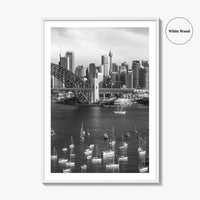 Sydney Skyline Black and White Fine Art Photo Print, Poster, New South Wales Australia