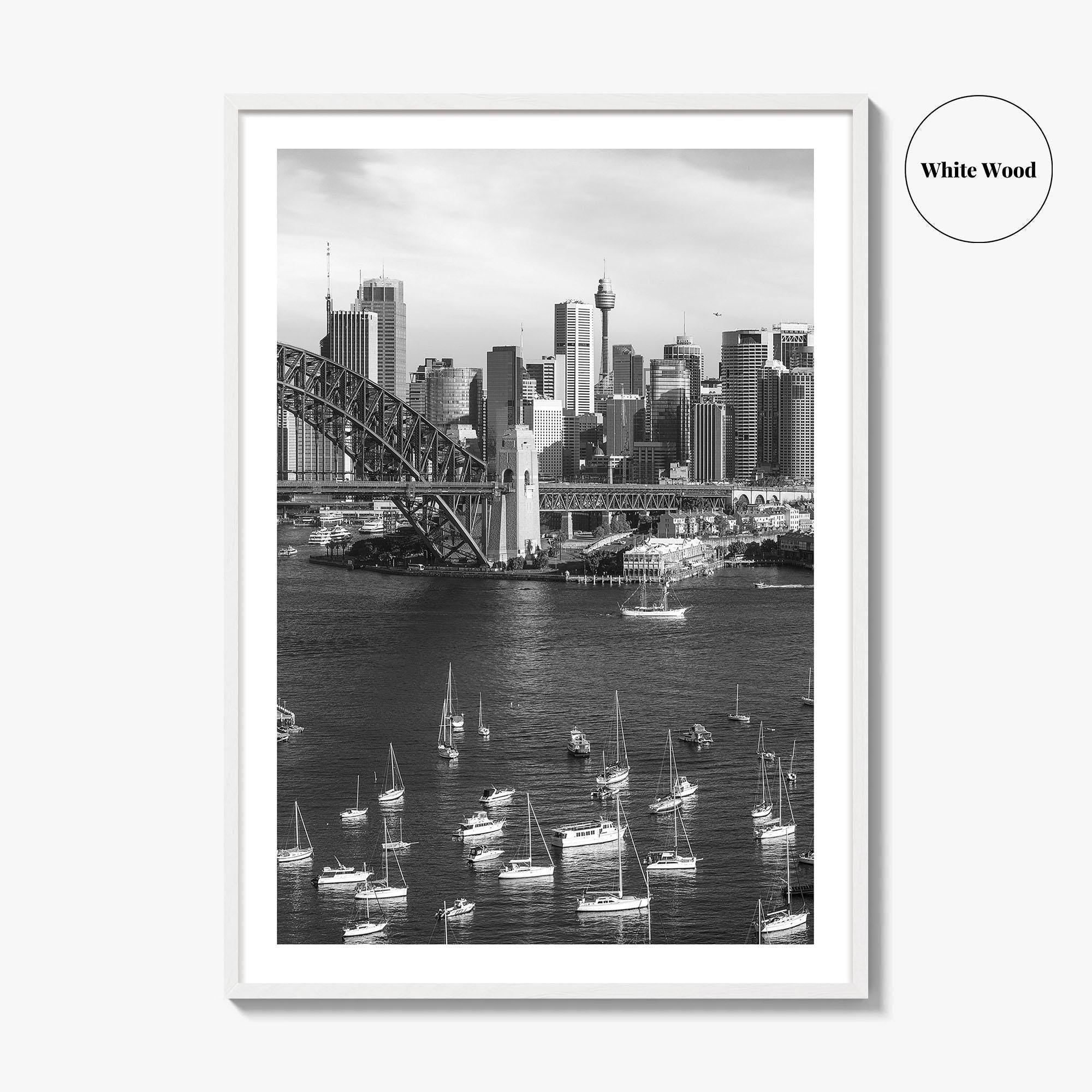 Sydney Skyline Black and White Fine Art Photo Print, Poster, New South Wales Australia