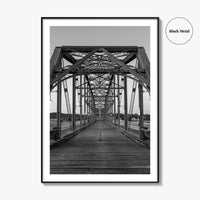 Chattanooga Black and White Fine Art Photo Print, Walnut Street Bridge, Tennessee USA Poster