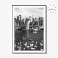 Sydney Skyline Black and White Fine Art Photo Print, Poster, New South Wales Australia