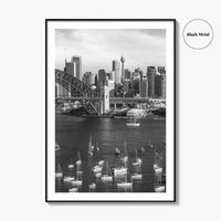 Sydney Skyline Black and White Fine Art Photo Print, Poster, New South Wales Australia