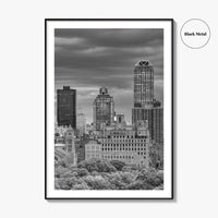 Upper East Side Skyline Black and White Fine Art Photo Print, Central Park NYC