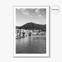 Cefalu Black and White Fine Art Photo Print, Sicily Italy Wall Decor Poster