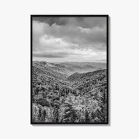 Great Smoky Mountains Black and White Fine Art Photo Print, Tennessee Poster