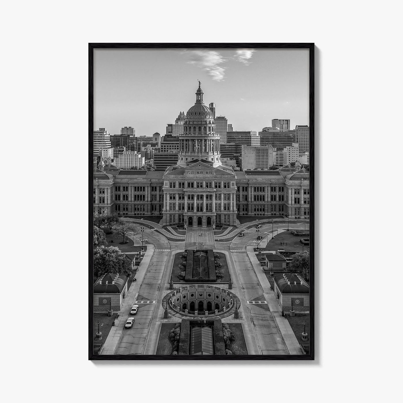 Austin Black and White Fine Art Photo Print, Texas State Capitol, TX, Poster