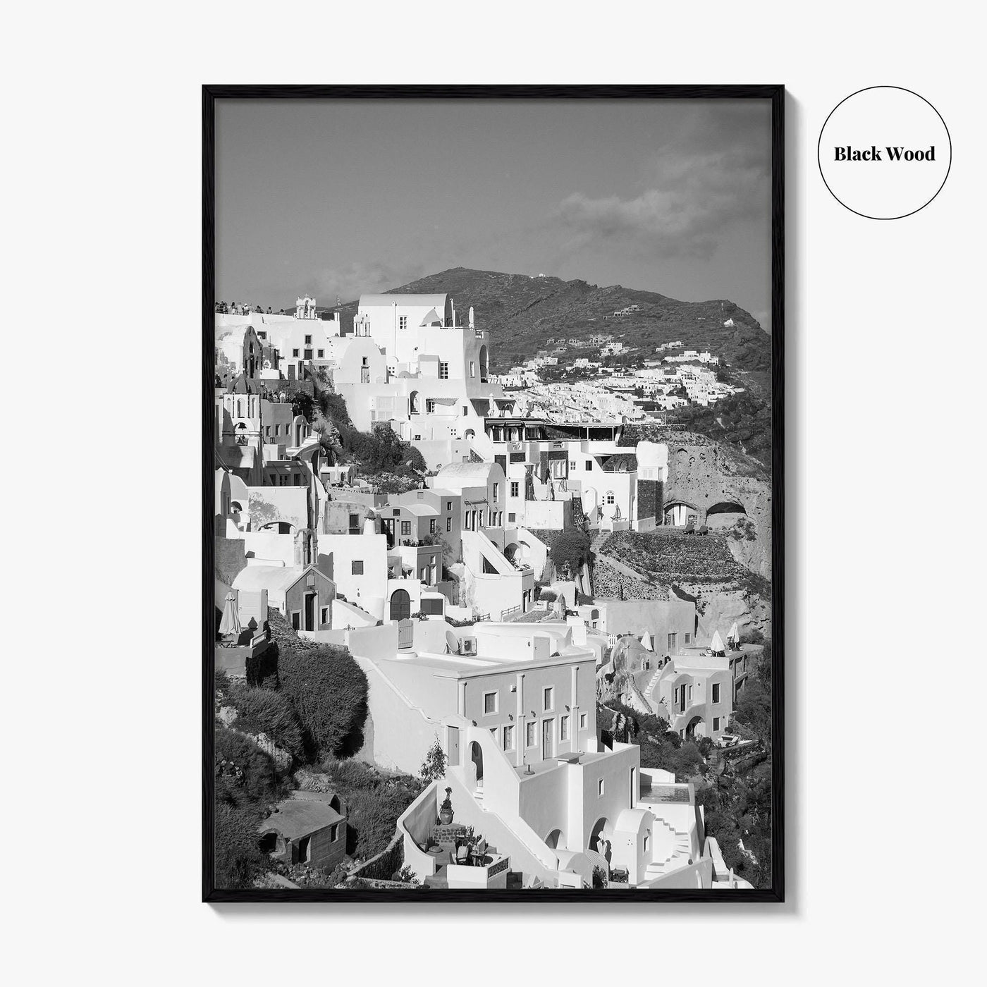 Santorini Fine Art Photo Print, Greece Wall Decor Poster, Greek Islands, Hillside Churches