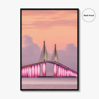 Tampa Fine Art Photo Print, Sunshine Skyway Bridge, Florida USA, Wall Decor