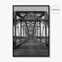 Chattanooga Black and White Fine Art Photo Print, Walnut Street Bridge, Tennessee USA Poster