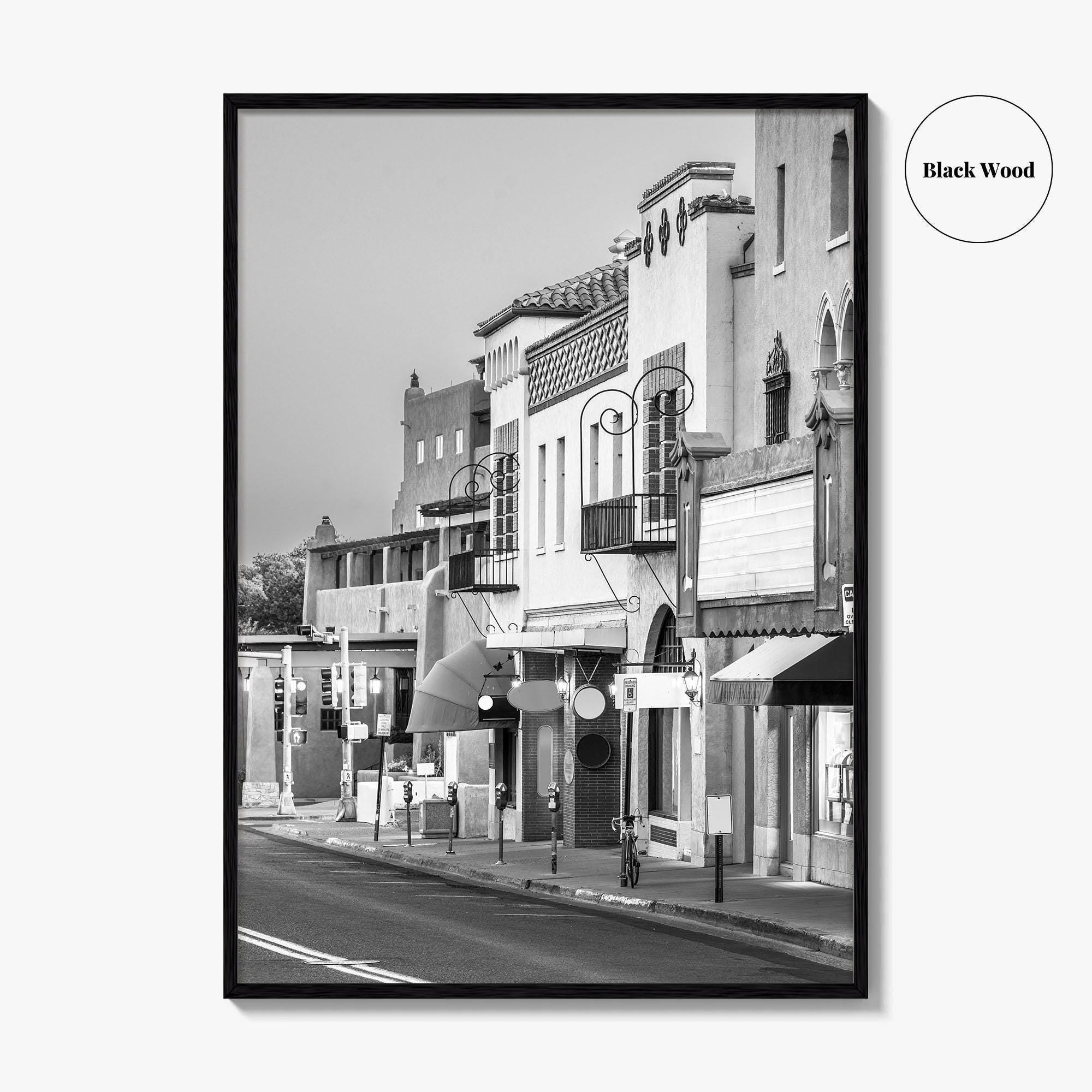 Santa Fe Black and White Fine Art Photo Print, New Mexico Wall Poster, USA