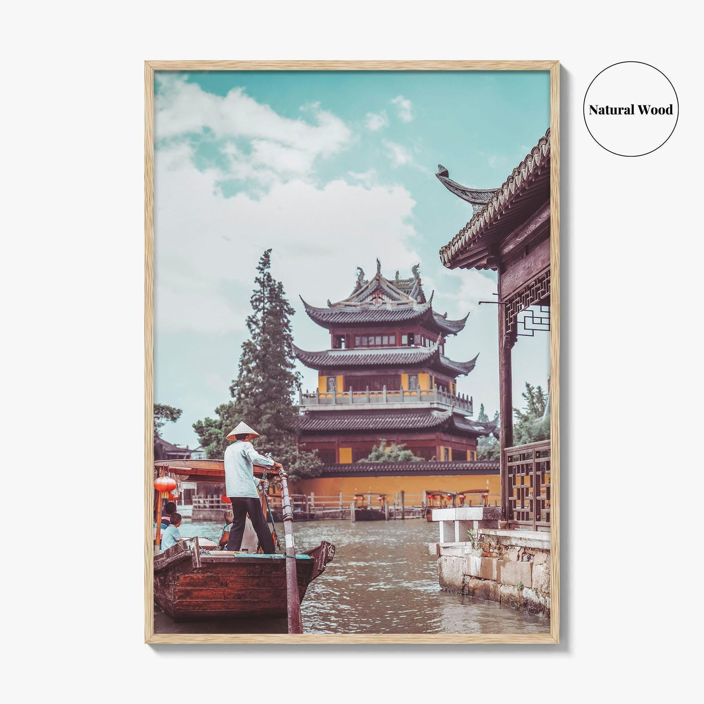 Shanghai Fine Art Photo Print, Zhujiajiao Water Town, China, Boats, Historic Buildings, Wall Poster