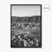 Wellington Skyline Black and White Fine Art Photo Print, Mount Victoria, New Zealand Poster