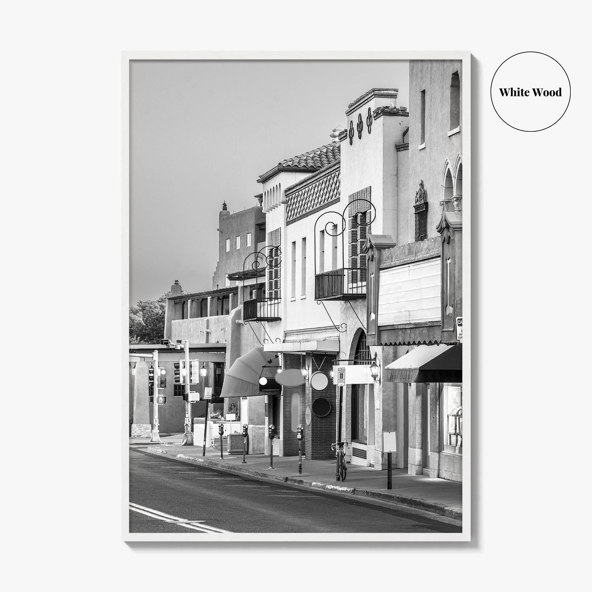 Santa Fe Black and White Fine Art Photo Print, New Mexico Wall Poster, USA