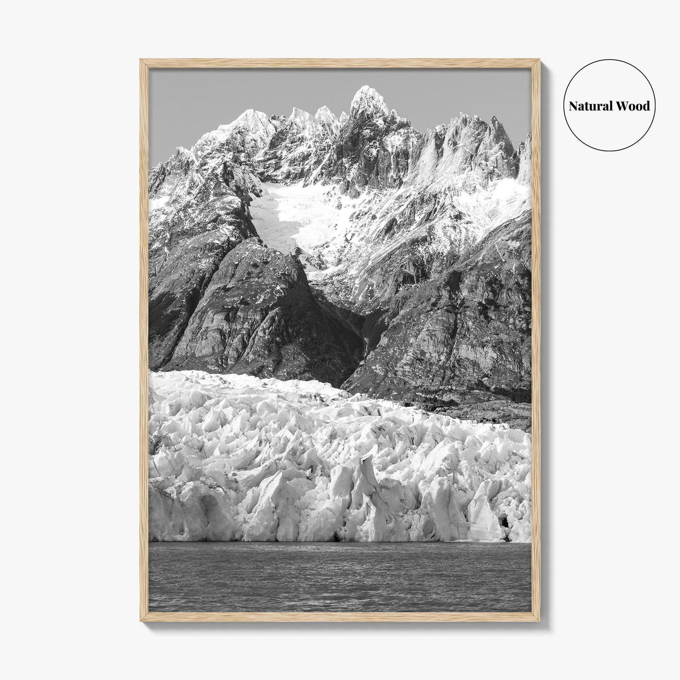 Torres del Paine Black and White Fine Art Photo Print, Grey Glacier, Patagonia Chile