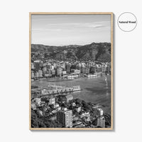 Wellington Skyline Black and White Fine Art Photo Print, Mount Victoria, New Zealand Poster