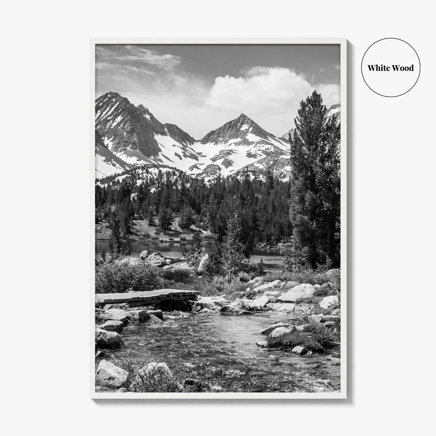 Sierra Nevada Black and White Fine Art Photo Print, Heart Lake, John Muir Trail