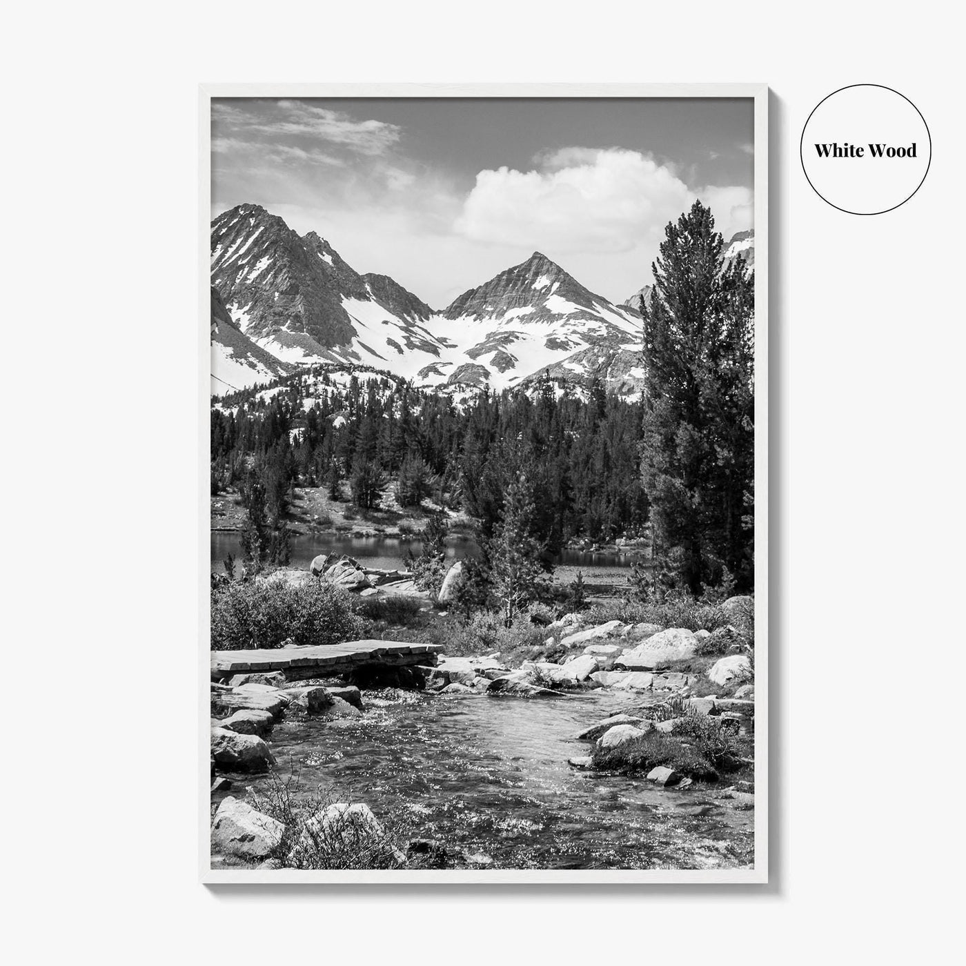 Sierra Nevada Black and White Fine Art Photo Print, Heart Lake, John Muir Trail